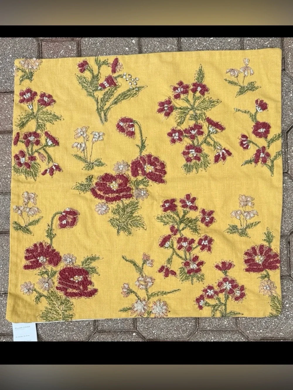 Pottery Barn Redmond Embroidered Reversible Pillow Cover 24” x 24” *DETAILS*